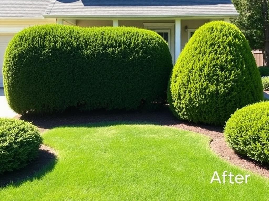 After: Wild bushes → clean shape